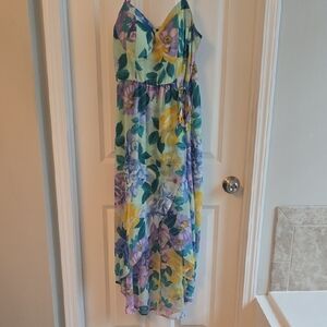 Lily Rose Floral Maxi Dress - Blue, Yellow, Purple